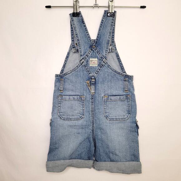 Levi’s Signature Baby Overalls 18M Butterfly Embroidered Denim Shorts Girl Cute - Picture 2 of 8